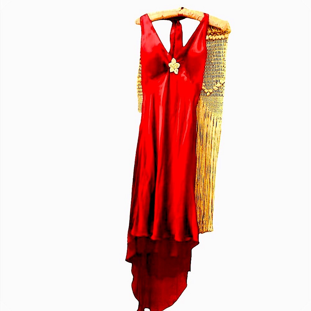 Cache Silk Vintage Dress Red Size 4